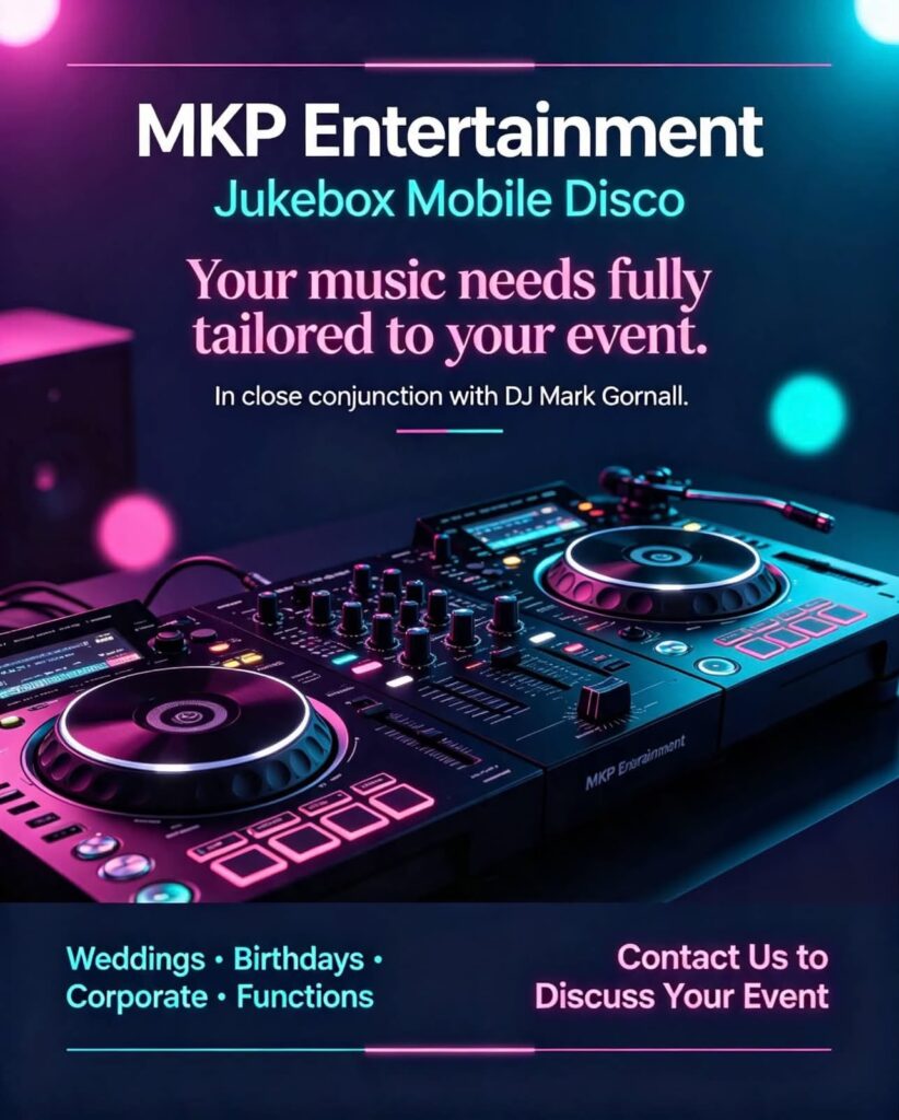Wedding Entertainment Package 9 MKP Entertainment wedding DJ add-on with Jukebox Mobile Disco and DJ Mark Gornall